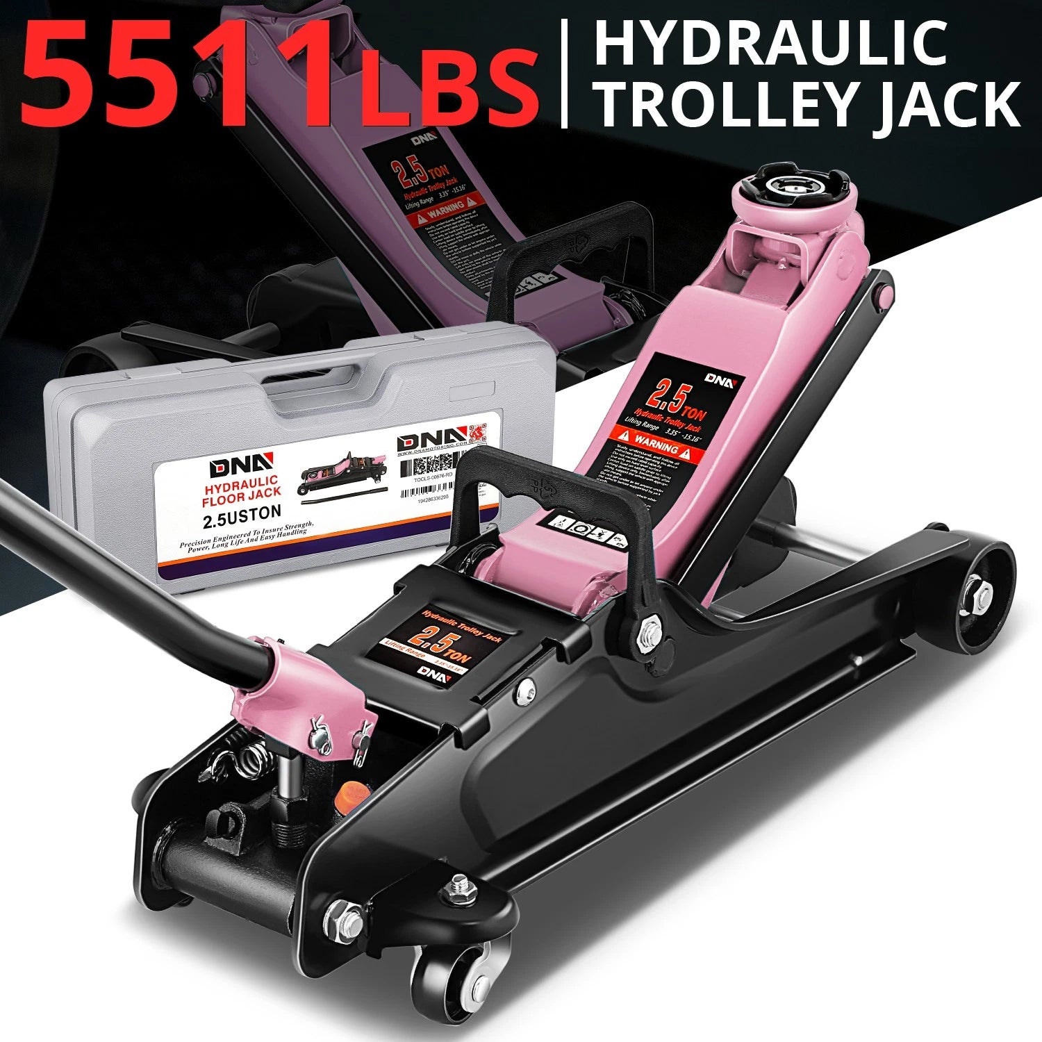 2.5 Ton Hydraulic Floor Jack for (3.35-15in, 5500lbs Capacity)