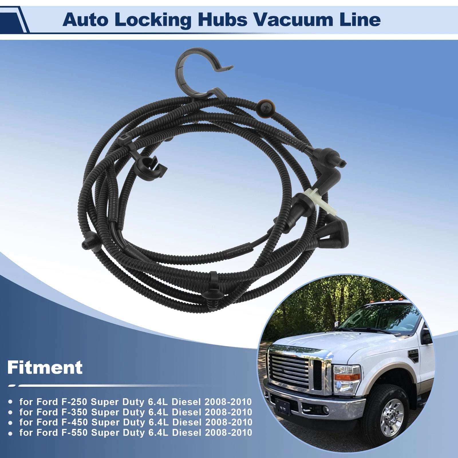 Hub Locking Vacuum Tube Lines for Ford F-250 Super Duty (2008–2010) 7C3Z-7A784-C