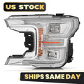 Full LED Headlight Chrome Bezel for Ford F-150 (2018–2020)