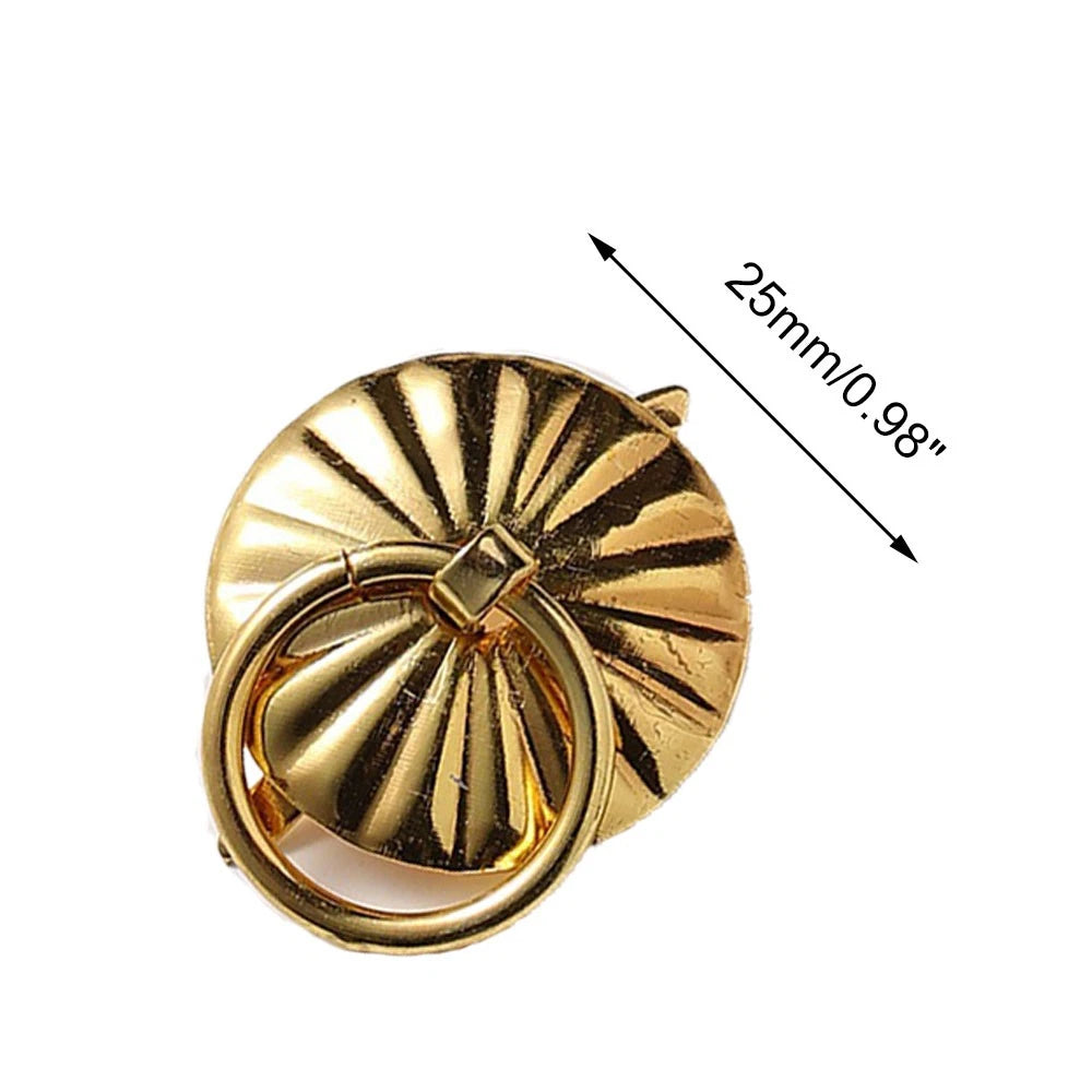 12Pcs 25mm Antique Door Ring Pull Handle for Jewelry Box Dresser Cabinet