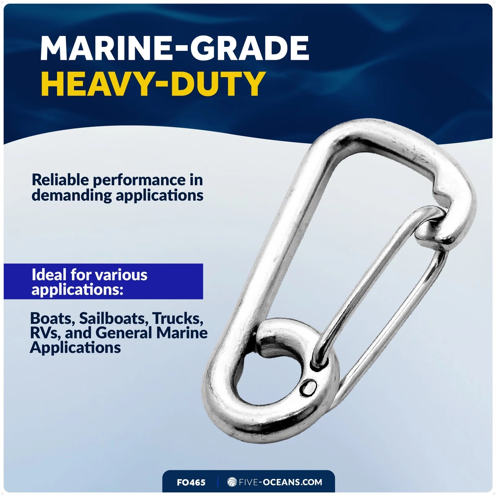 Stainless Asymmetric Snap Hook for Five Oceans (3-5/32 inches) FO465