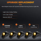 Set of 5 Cab Roof Marker Running Lights for Ram ProMaster 1500 2500 3500 (2014–2017)