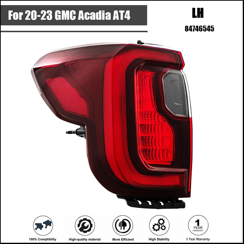 Red LED Left Driver Side Tail Light for GMC Acadia AT4 (2020–2023)