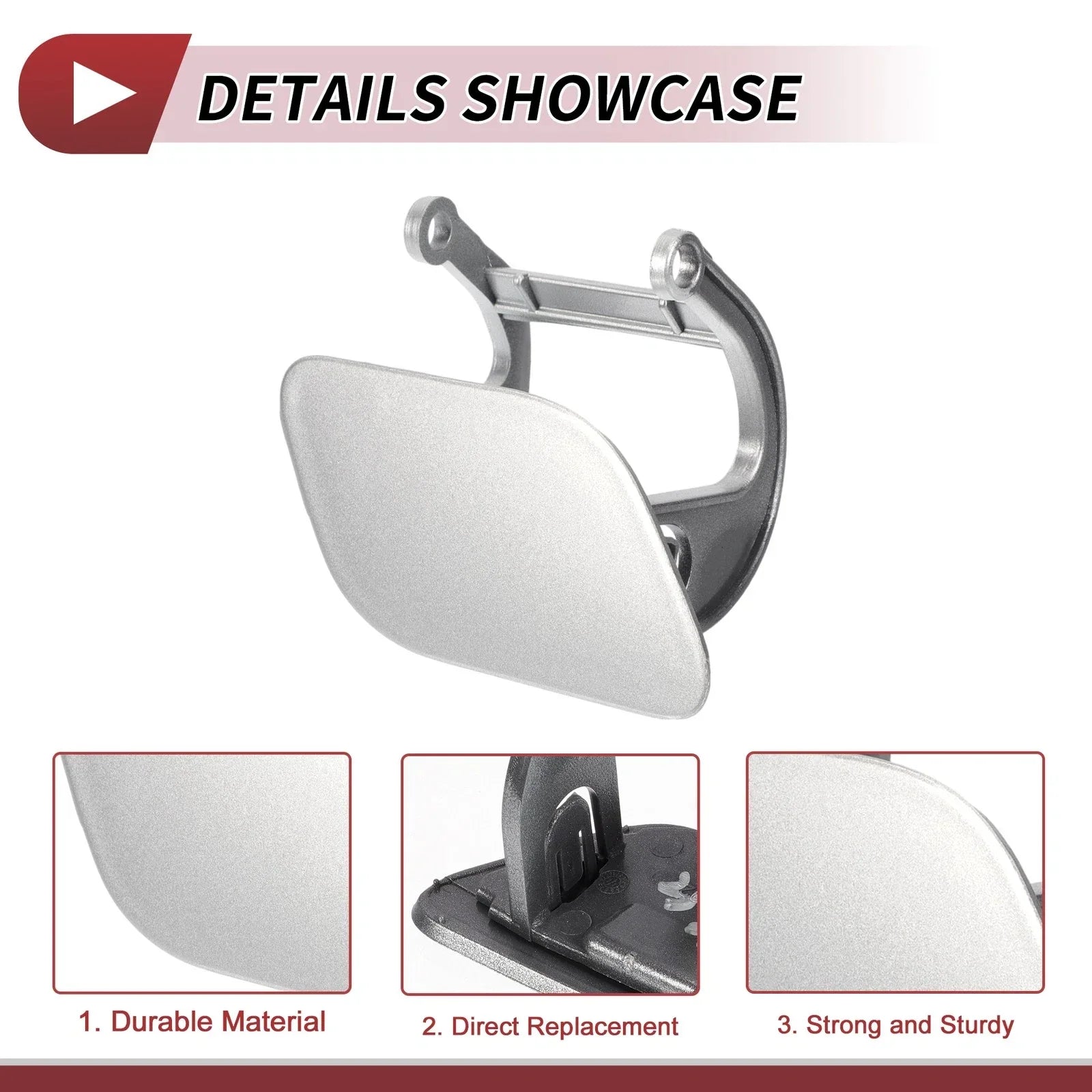 Front Right Washer Nozzle Cover Cap for BMW 740i Silver Tone