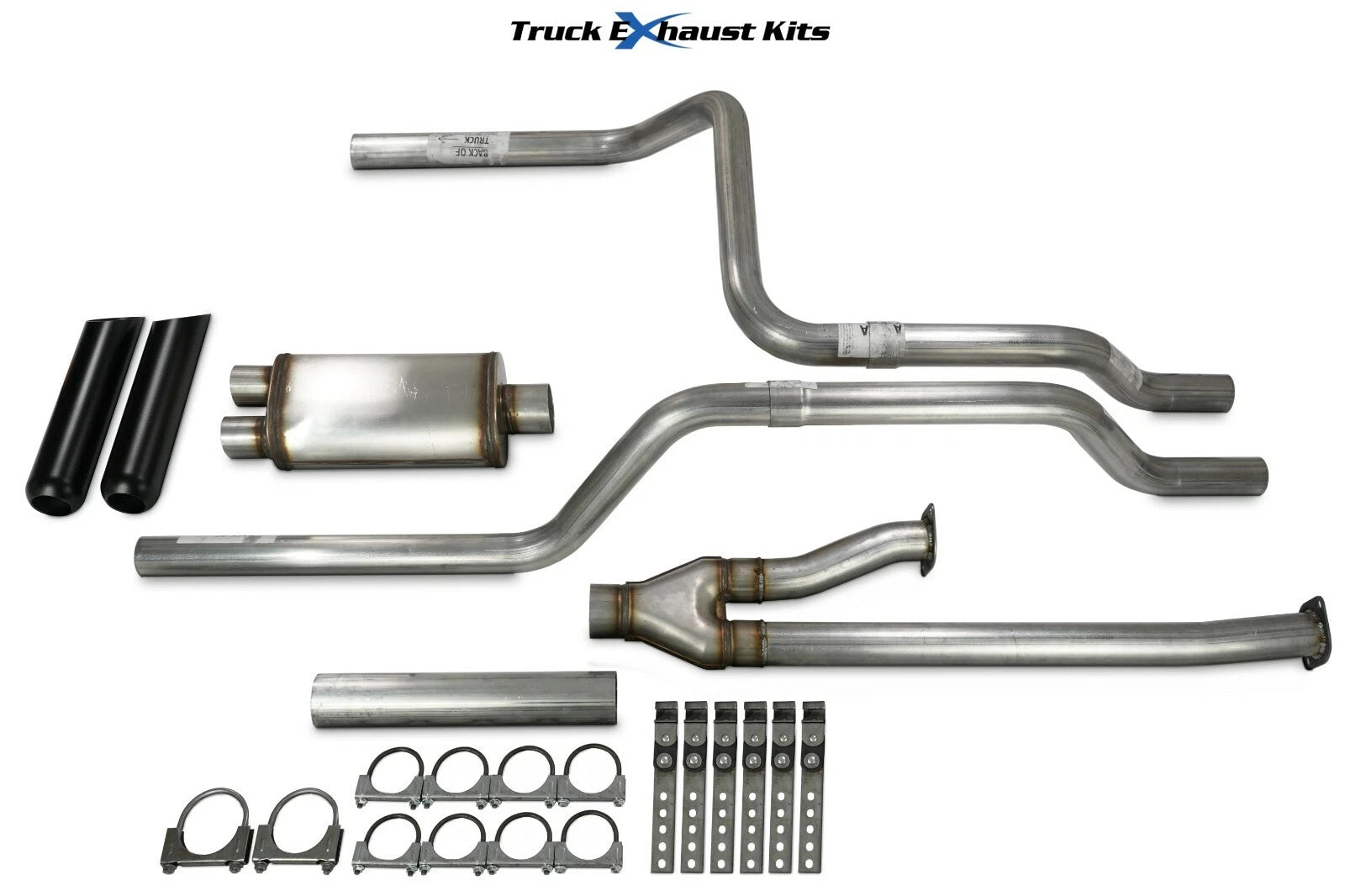 2.5" Dual Exhaust Kit for Toyota Tundra (2009–2013) Stainless Black Tip