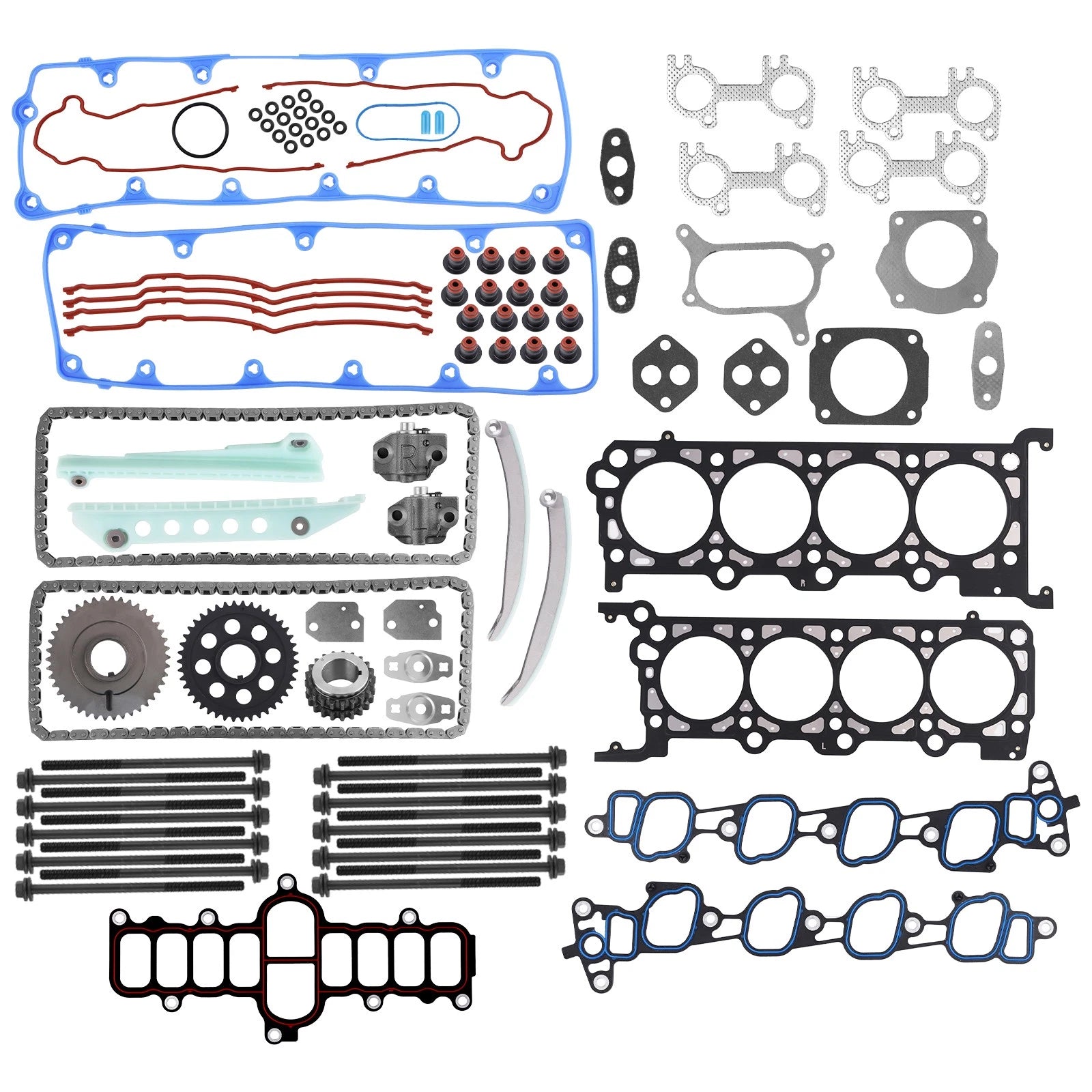 Timing Chain Kit with Head Gasket Bolts for Ford E150 E250 E350 (1992–2014)
