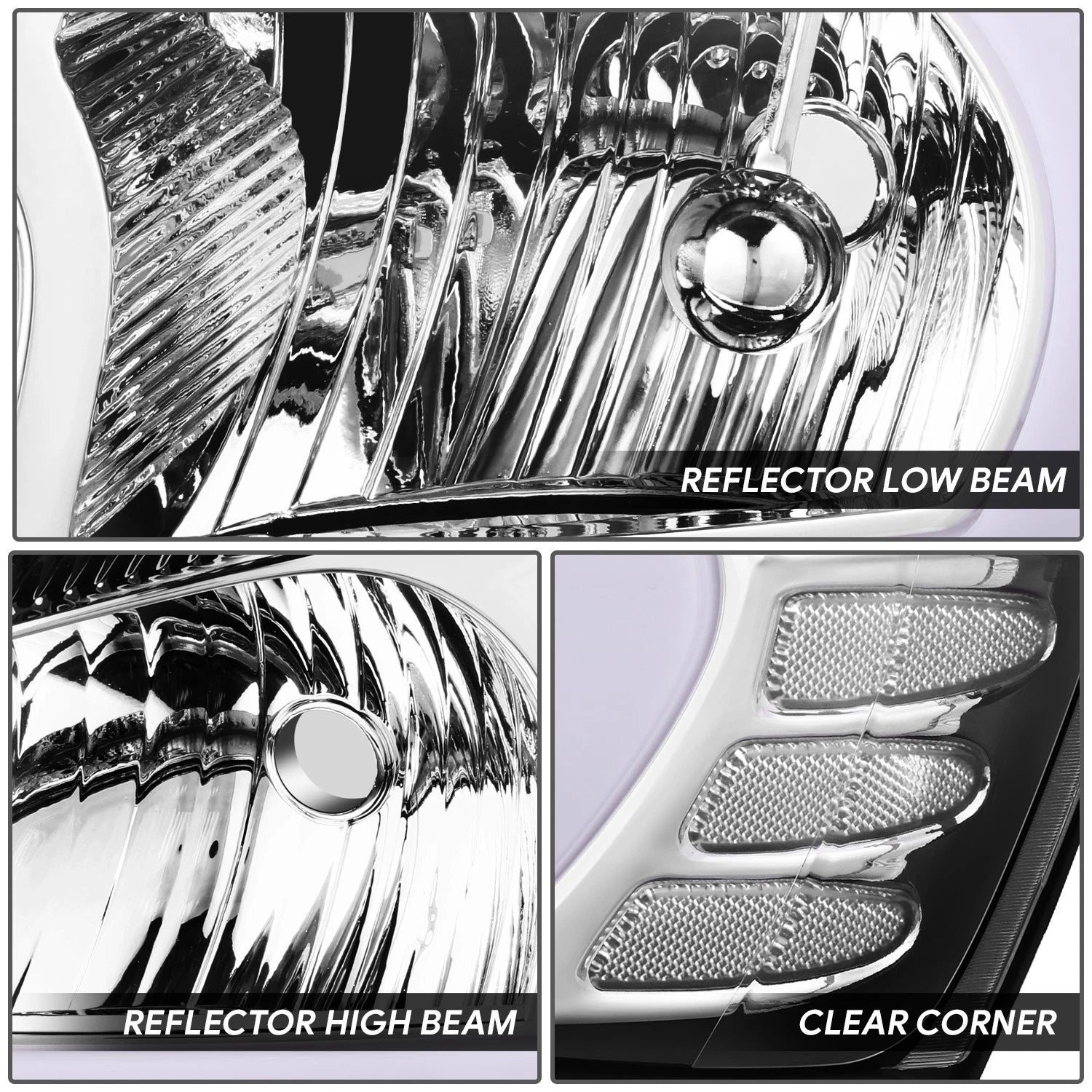 Chrome Housing Clear Lens 3D LED DRL Headlights for Pontiac Grand Prix (2004–2008)