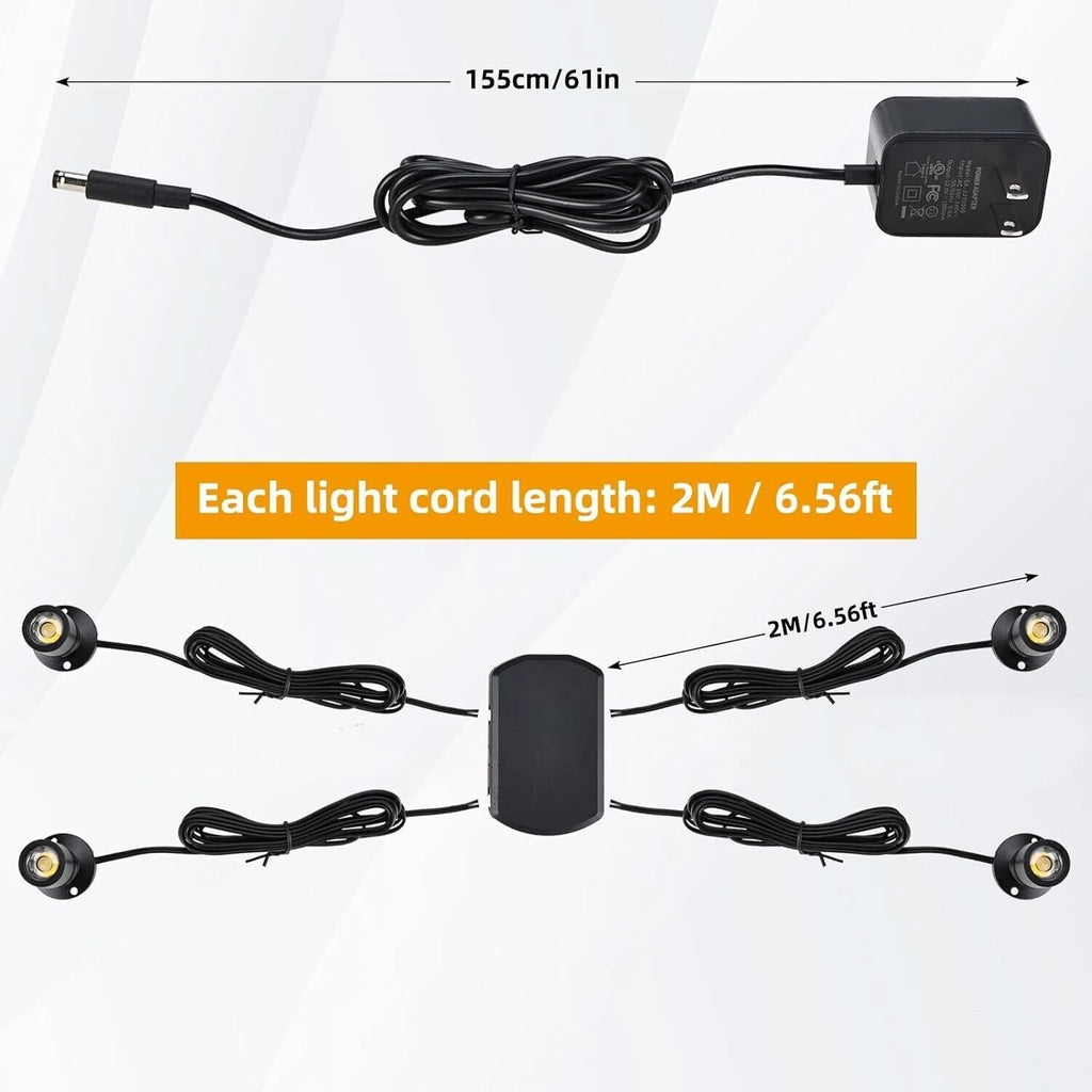4X Dimmable 360° Angle LED Mini Spotlight for Jewelry Display Cabinet