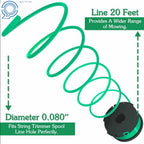 9 Pack Spool Line for Black & Decker String Trimmer (SF-080)