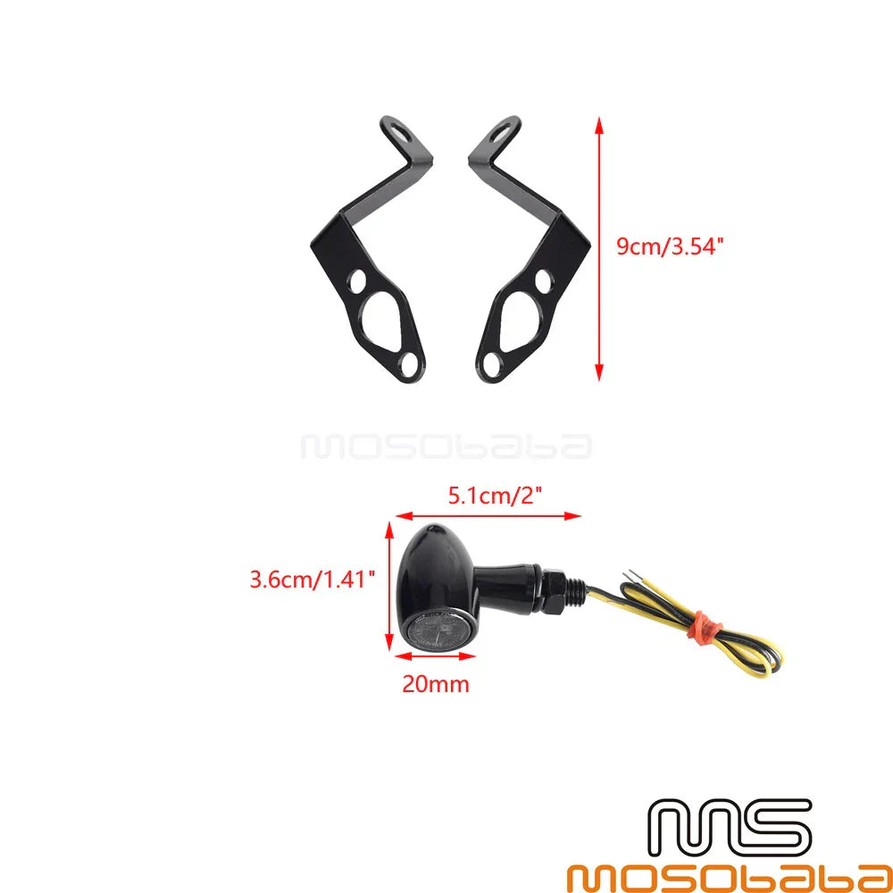 12V LED Turn Signal Lights w/Bracket for Harley Sportster S (2021-2024)