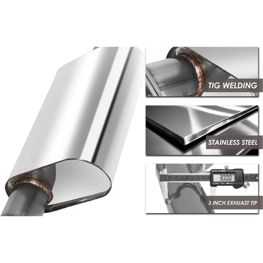 3" OD Muffler Tip Catback Exhaust System for Chevy Tahoe / GMC Yukon (1996–1999)