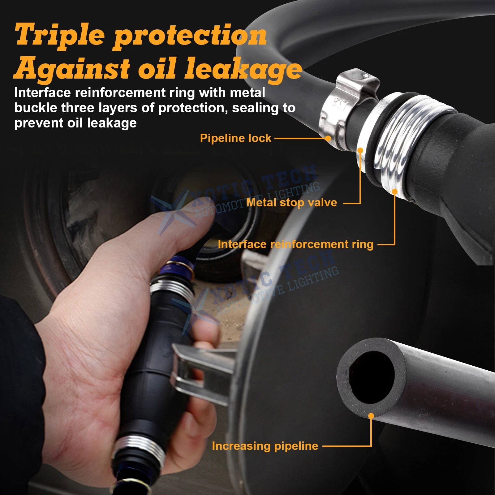 6Ft Black Liquid Transfer Siphon for Universal Make Model (2019-2024)