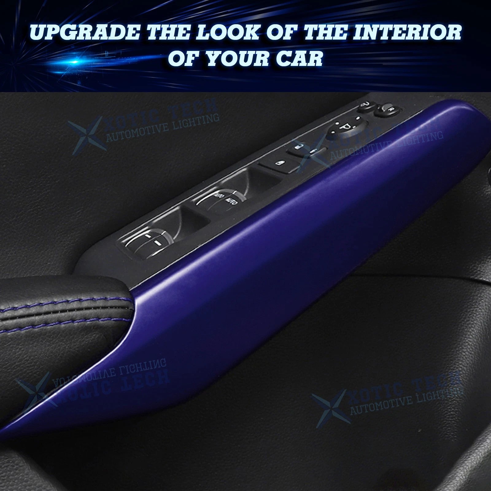 4X Blue Interior Window Switch Armrest Cover Trim for Honda Civic (2022-2026)