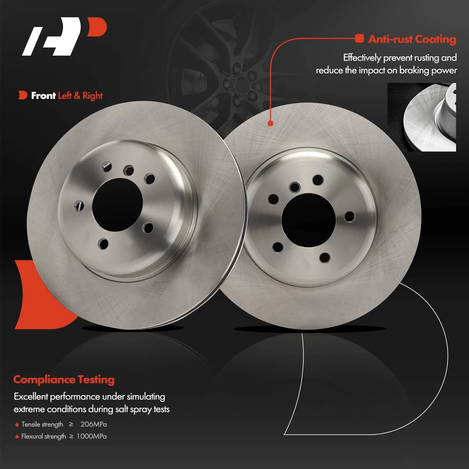 Front Disc Brake Rotors & Ceramic Pads for BMW E60 535i (2008-2010)