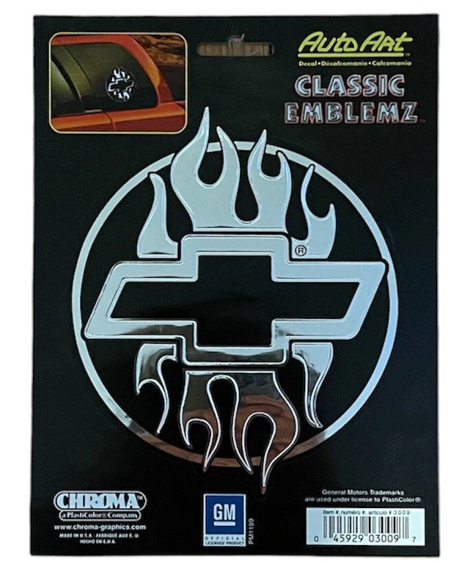 Chroma Chevy Bowtie Flames Emblem Decal for Chevy