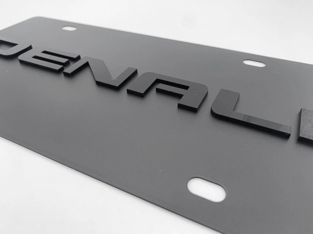 Black 3D License Plate Emblem for GMC Denali (2014–2020)