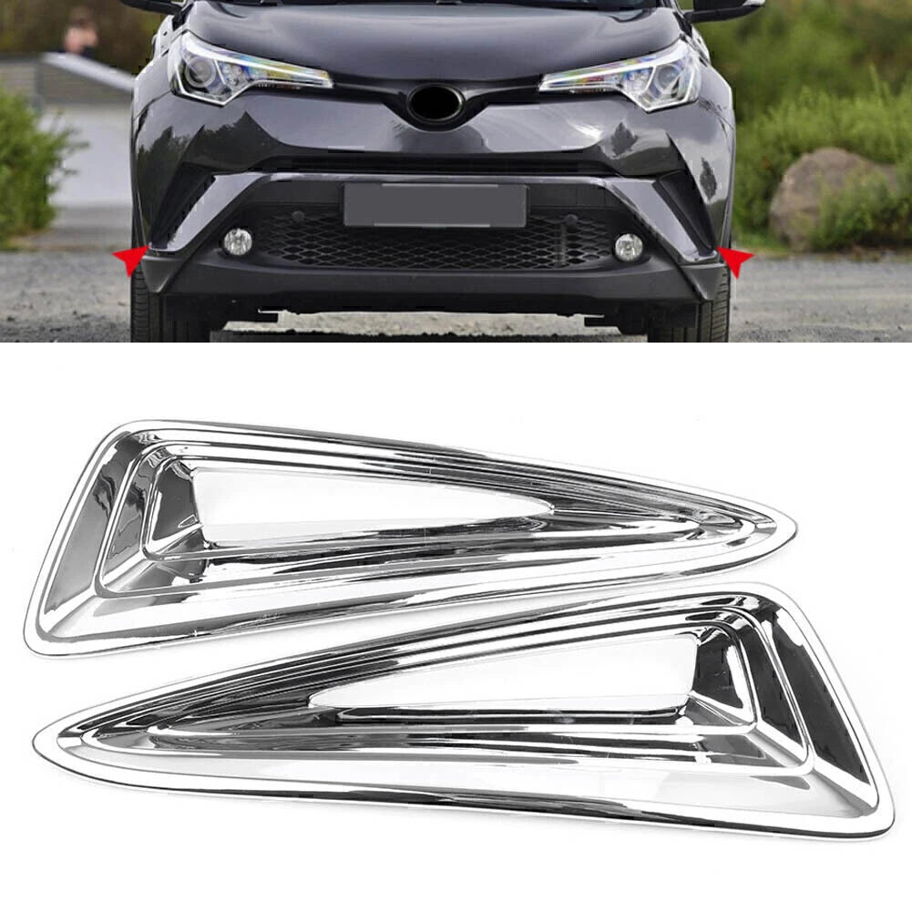 Chrome Front Bumper Fog Light Lamp Moulding Trim for Toyota CHR (2016–2018)