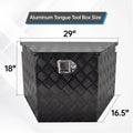 29" x 16.5" x 18" Black Aluminum Tool Box for Pickup Truck Storage