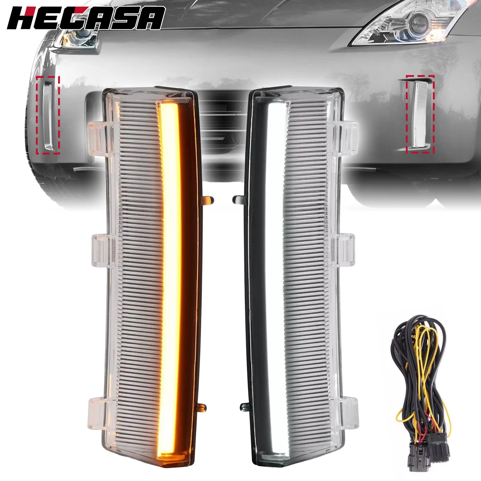 Clear Lens Turn Signal Lights for Nissan 350Z (2006–2009)