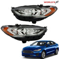 Headlamps with LED DRL for Ford Fusion (2017–2019) LH + RH