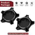 Set of 2 Matte Flash Black 5 Lug Rim Caps for Polaris RZR Turbo Pro R (2022–2024)