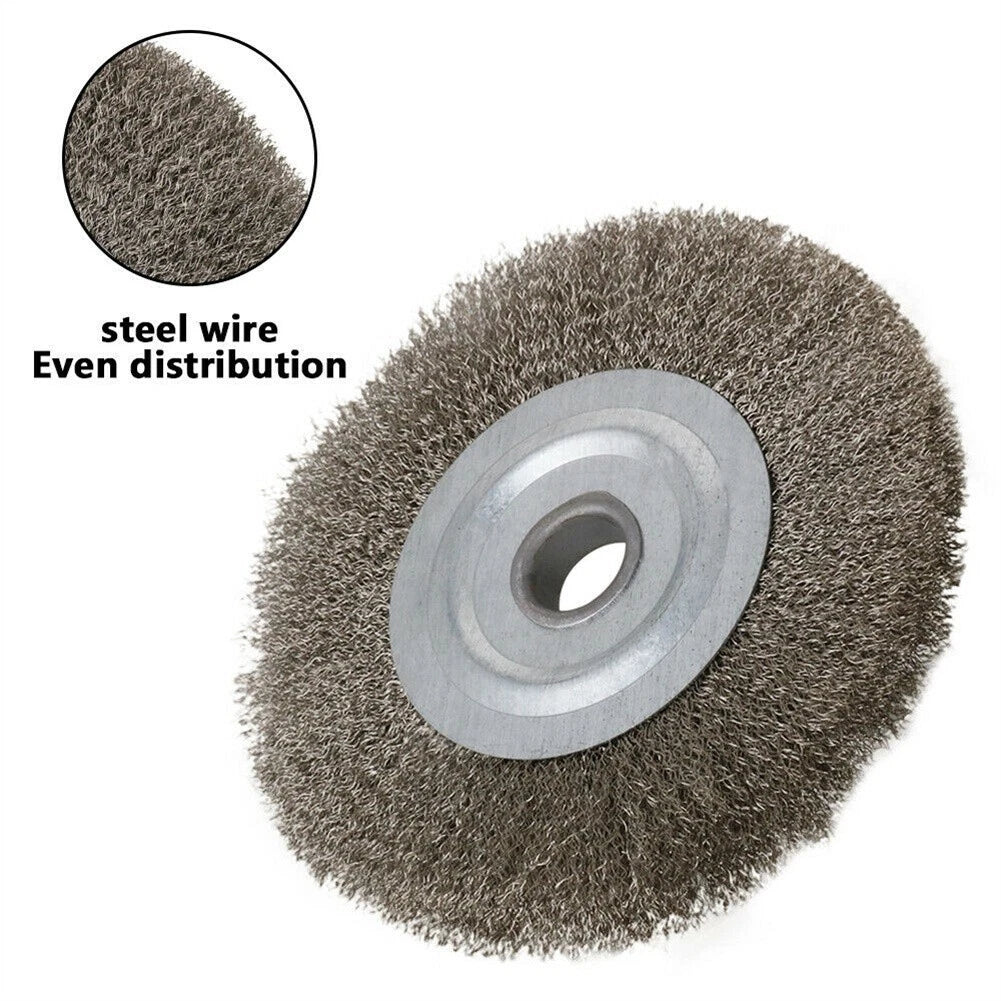 3'' Flat Crimped Stainless Steel Wire Wheel Brush for Angle Grinder (1/4'' Bore)