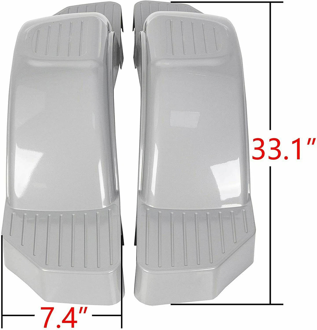 Set of 2 Single Axle Trailer Fenders w/ Steps for 12" Wheels Tires