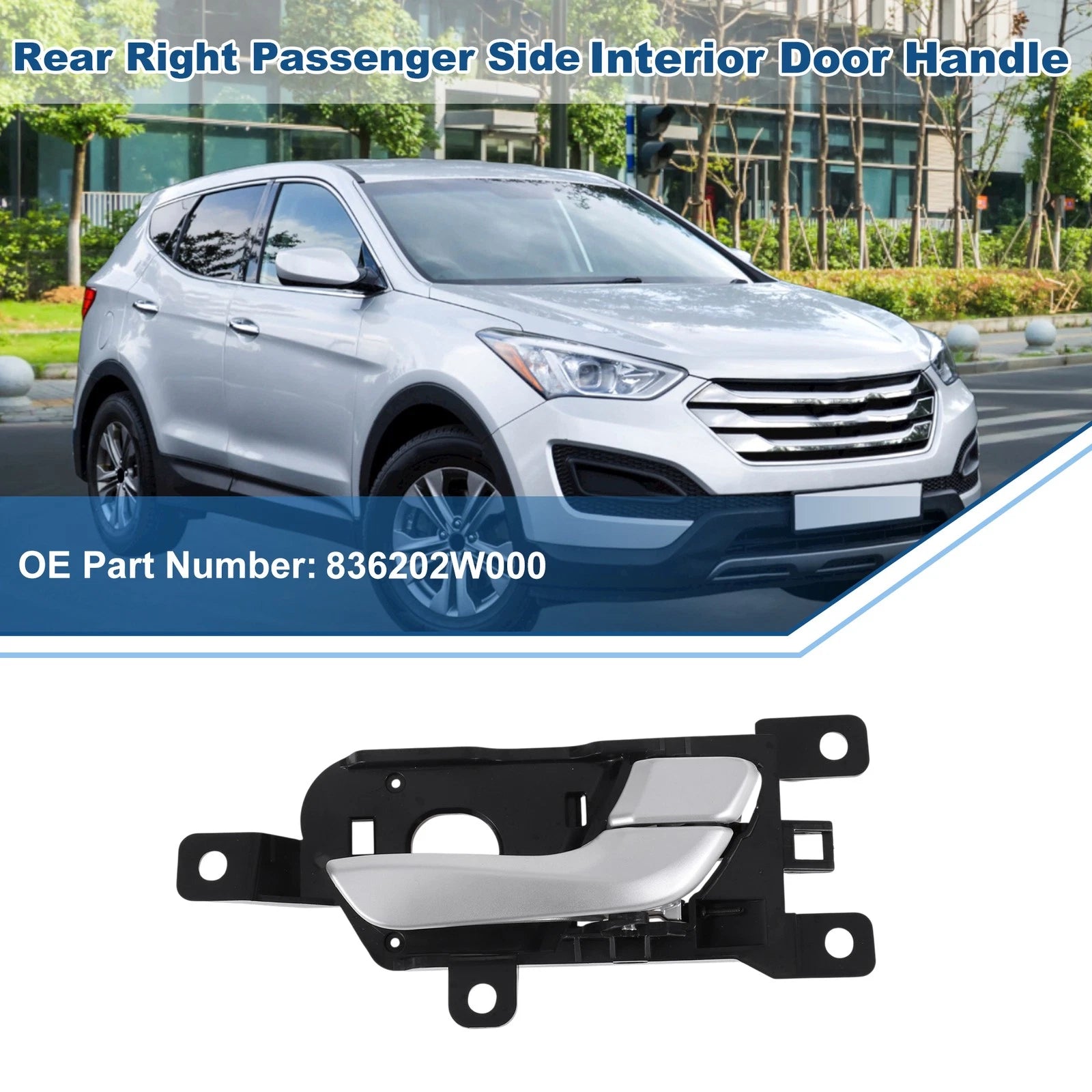 Interior Door Handle for Hyundai Santa Fe (2013–2018) No. 836202W000 Black Silver
