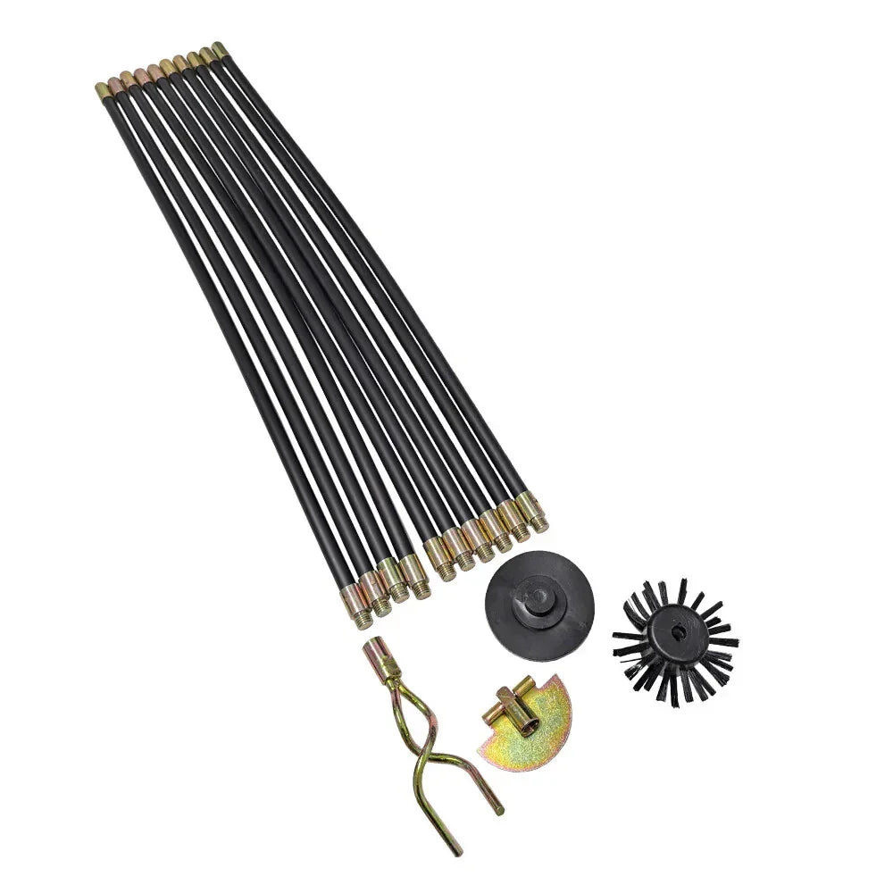 10 x 3ft Polypropylene Drain Rods Set with Brass Ferrules (14 pcs)