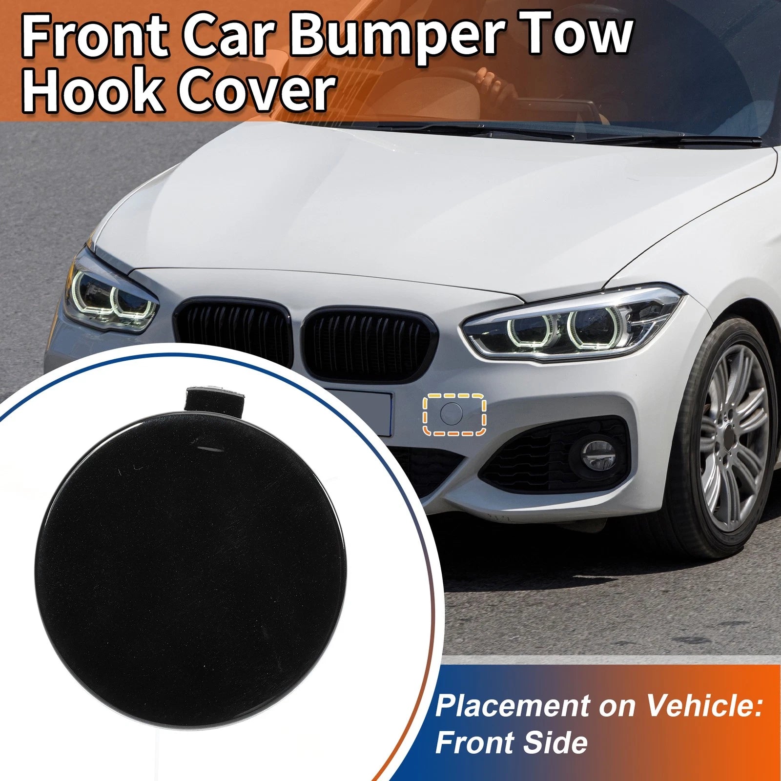 Tow Hook Cover for BMW 1 Series (2012–2019) No. 51118064578 Black Sapphire