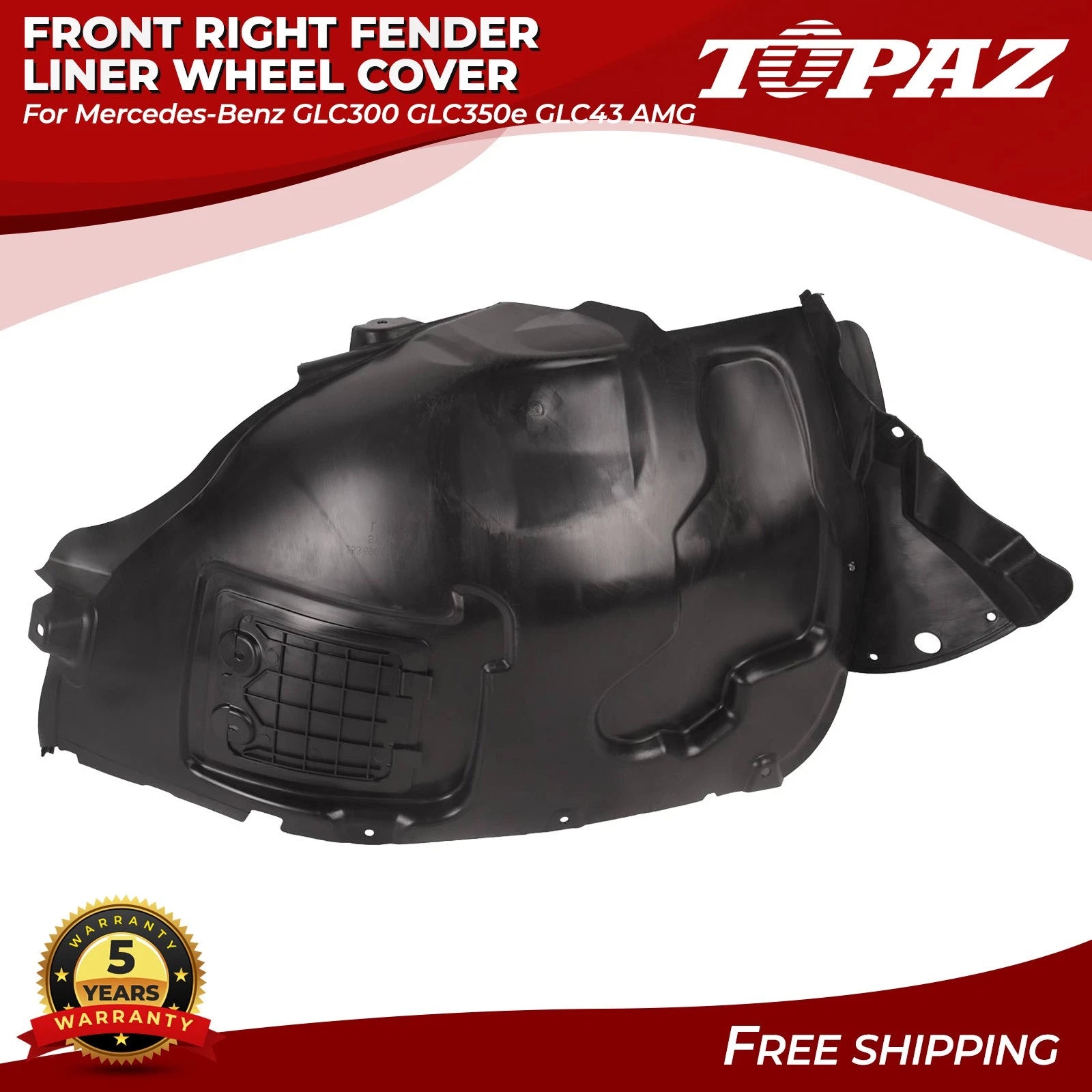 Front Right Fender Liner for Mercedes Benz GLC300 GLC350e GLC43 AMG (2016–2023)