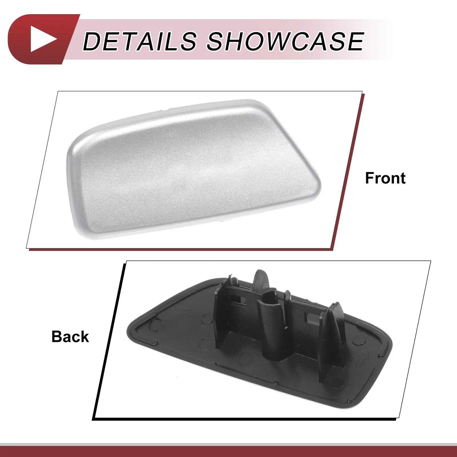 Front Right Washer Nozzle Cover Cap for Subaru Forester (2009–2012) Silver Tone