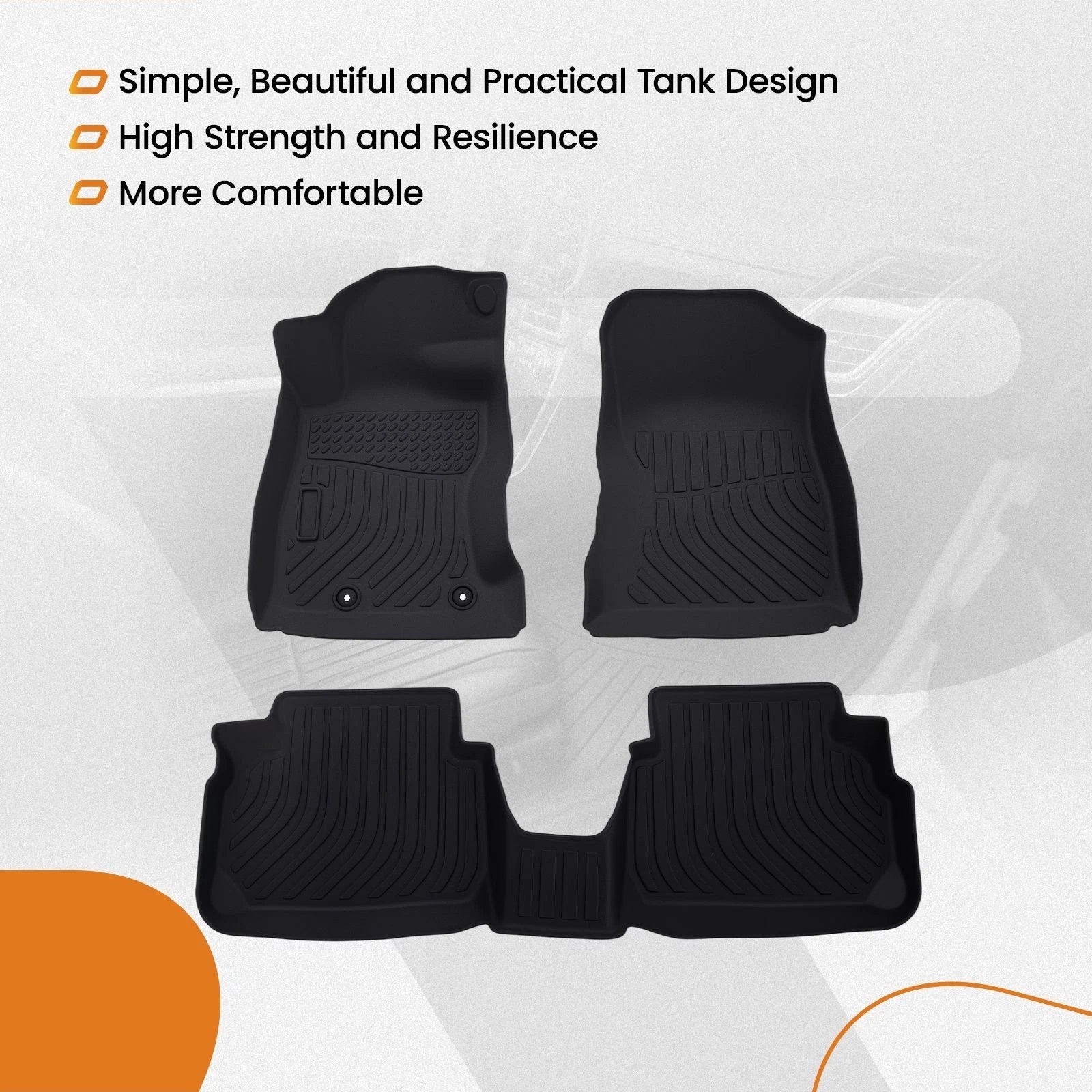 Black Carpet Floor Mats for Subaru WRX (2022–2024) TPE All Weather Liners