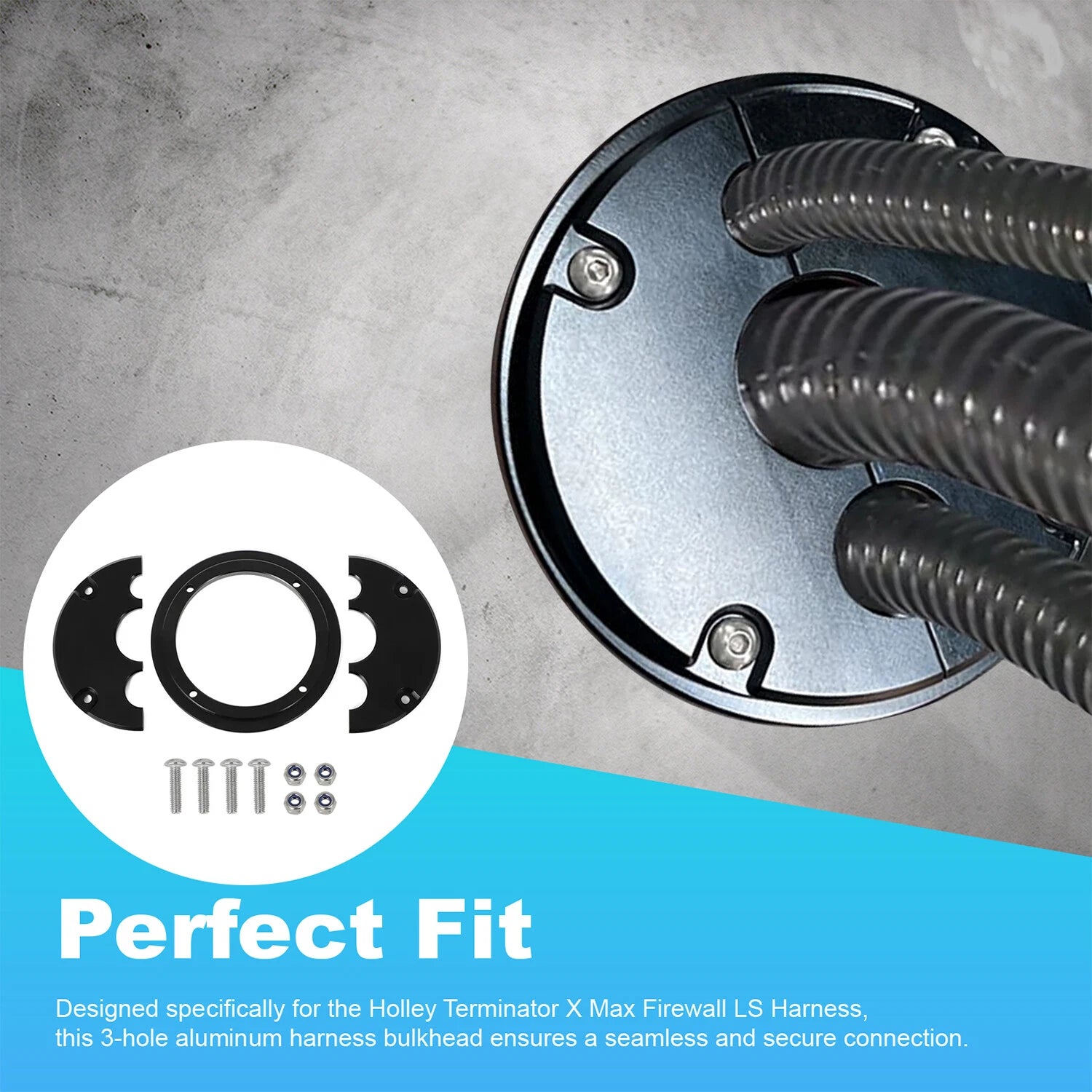 Firewall LS Harness Split Face Grommet for Holley Terminator X (3 Hole)