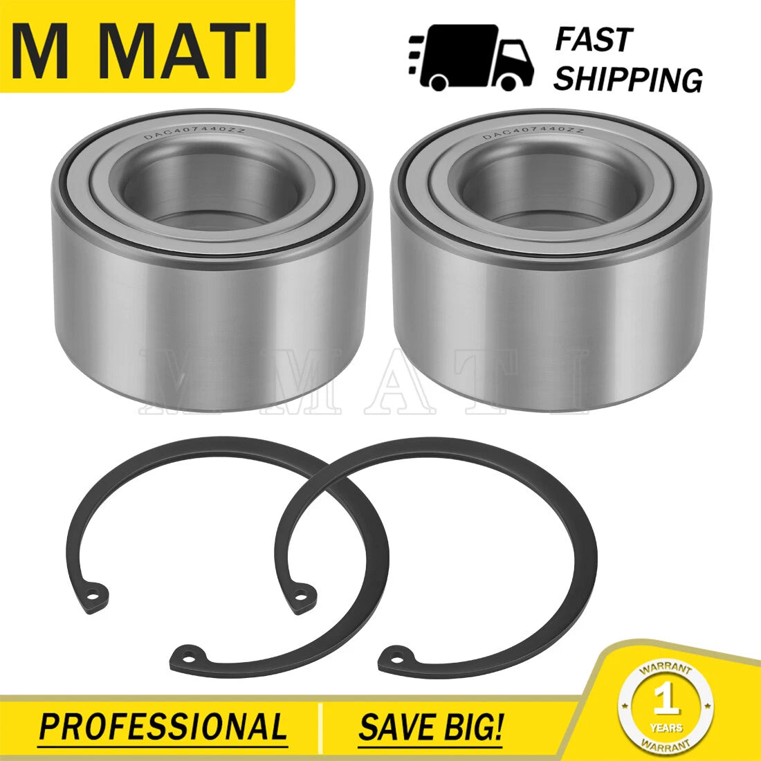 2 Rear Wheel Bearings Kit for Polaris Ranger 900 XP 2013–2019
