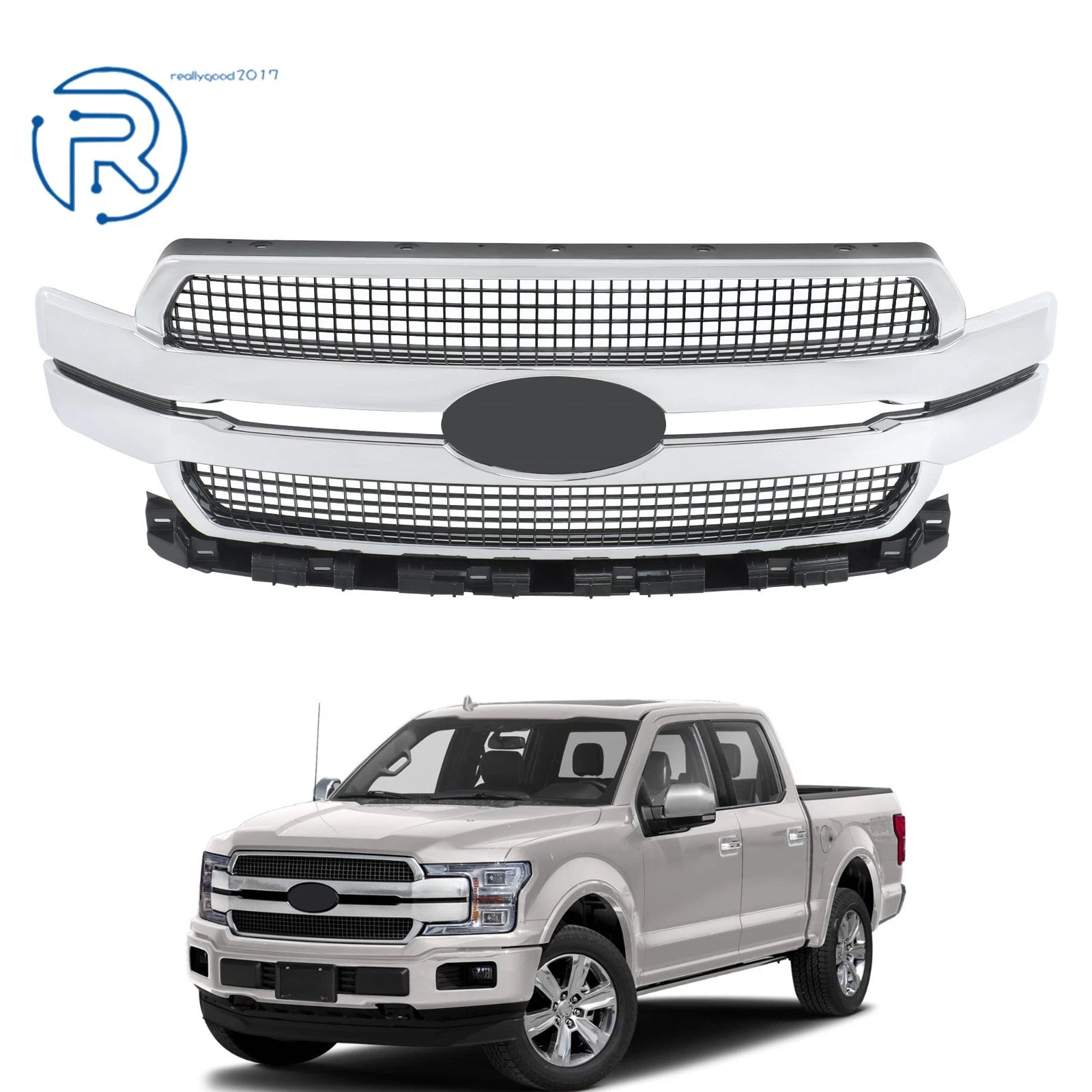 Chrome Front Upper Grille Assembly for Ford F-150 (2018-2020)