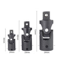 3Pcs Impact Universal Joint Socket Swivel Tool Set 1/2" 3/8" 1/4" Drive