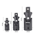 3Pcs Impact Universal Joint Socket Swivel Tool Set 1/2" 3/8" 1/4" Drive