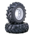 Set of 2 WANDA ATV Tires & Wheels 26x12-12 6-Ply 4-156 PCD Silver