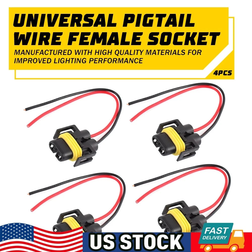 H11 Wire Pigtail Connector for Headlight Low Beam Socket (Universal)