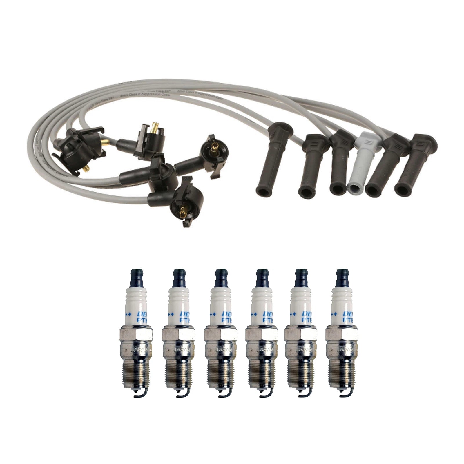 Denso Wire Set & 6 Double Platinum Spark Plugs for Ford Mazda 4.0L (0.05 Kit)