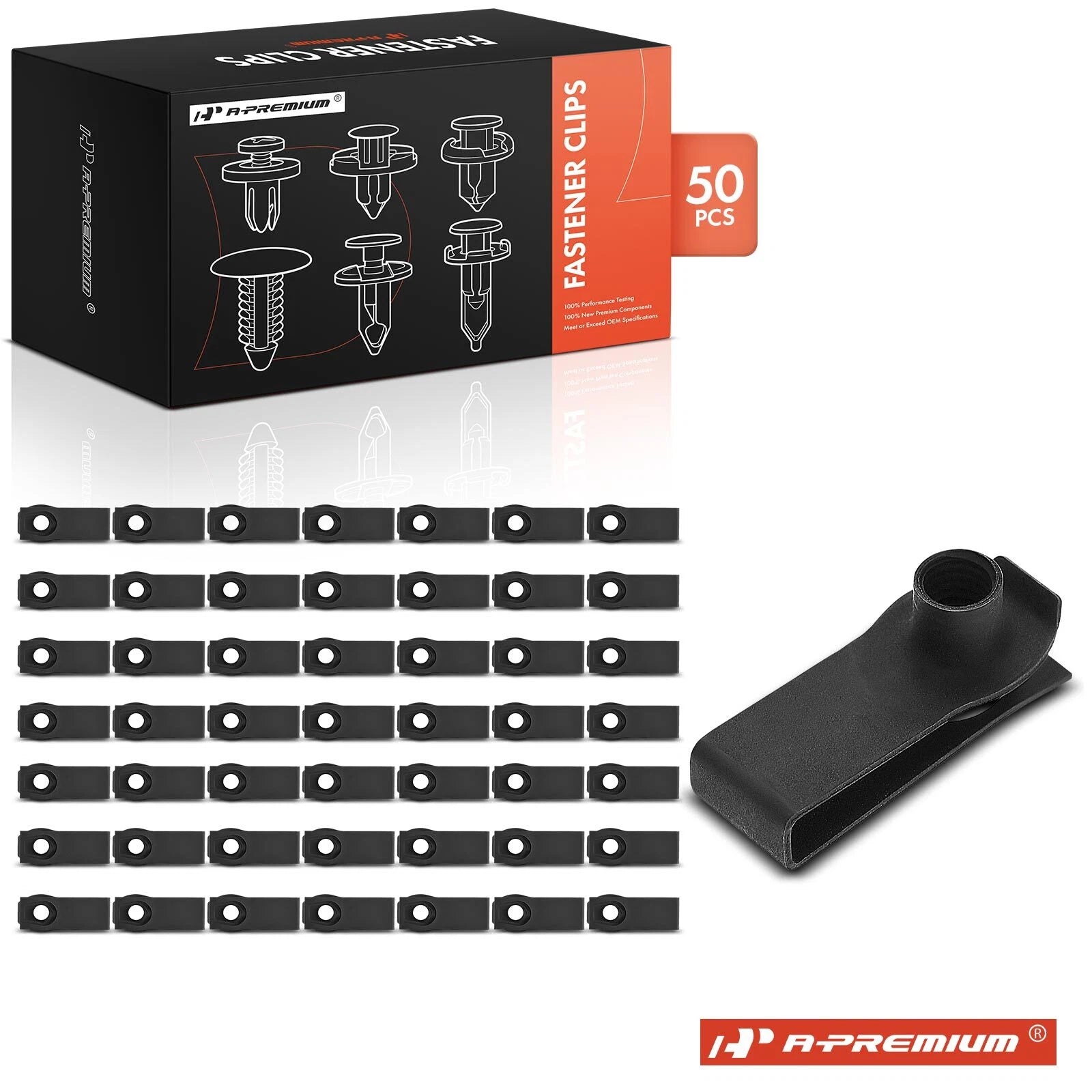 Set of 50 U-Nut Retainer Clips for Chevy 
