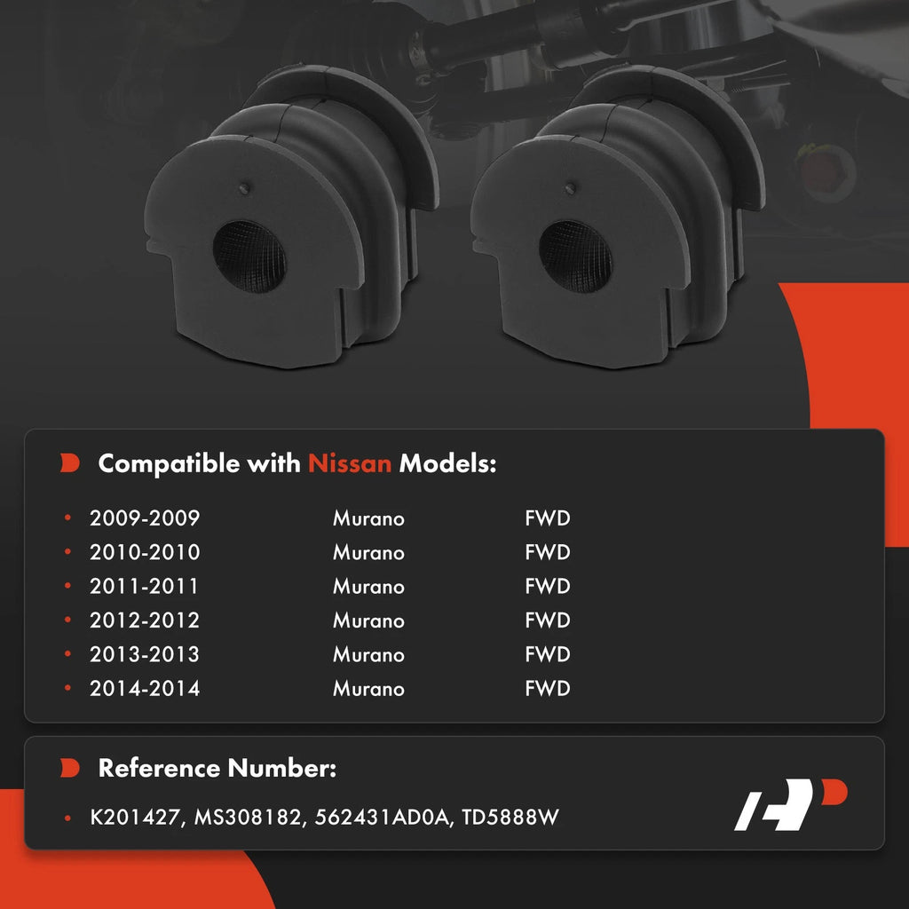 2X Rear Stabilizer Bar Bushing Kit for Nissan Murano (2009-2014)
