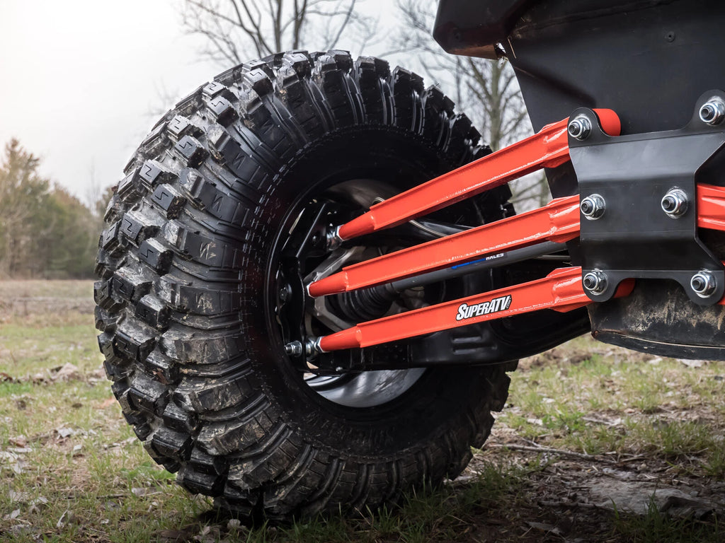 SuperATV Boxed Rear Radius Arms for Can-Am Maverick X3 (2017–2023) - Red