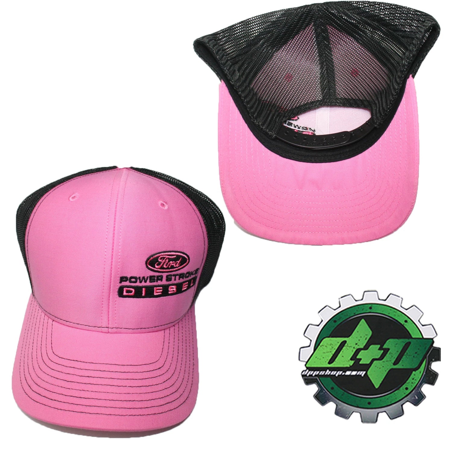 Richardson 112 Snapback Hat for Ford Powerstroke Truck Diesel (Pink/Black)