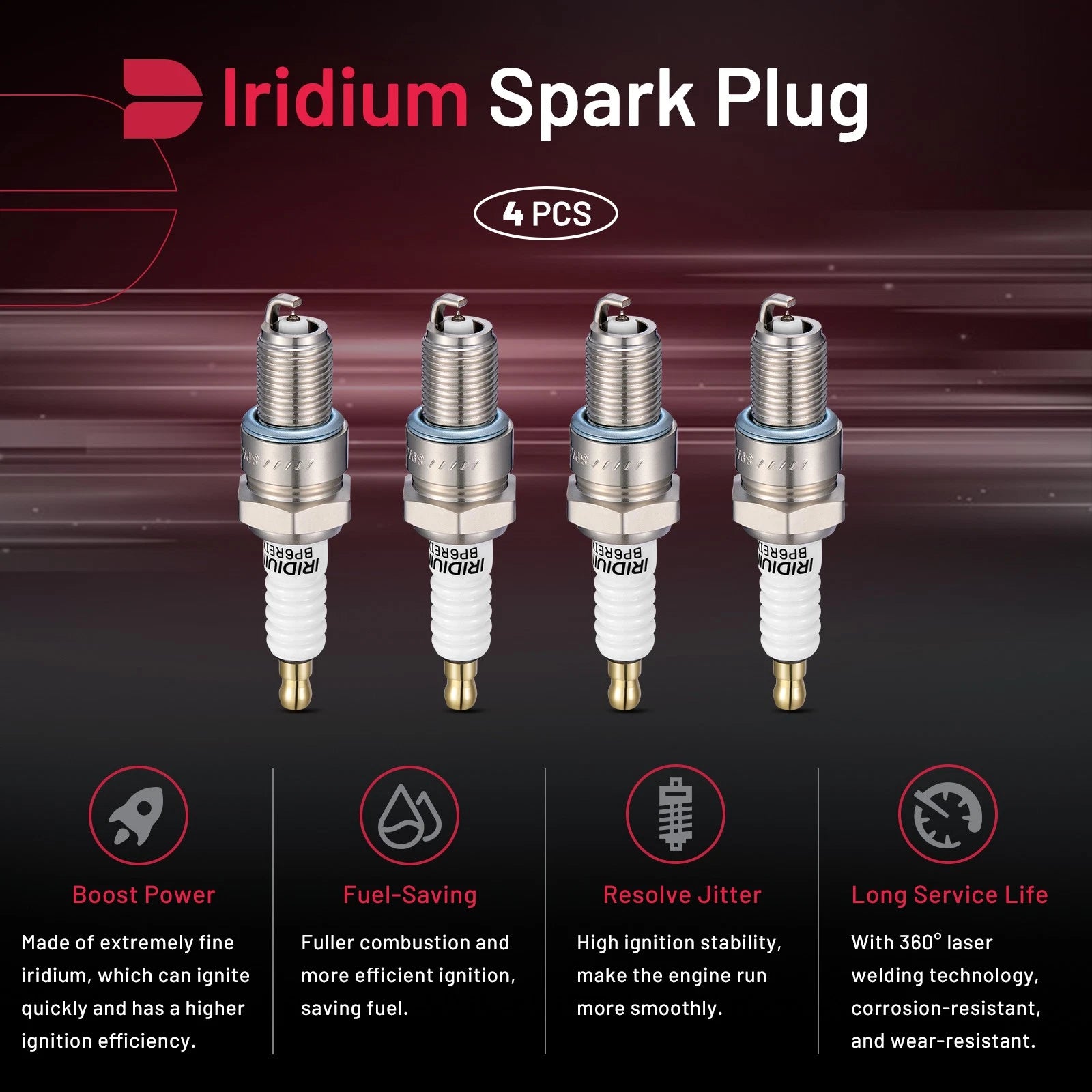 Set of 4 Spark Plugs for Dodge Caravan Dakota Dart (6578)