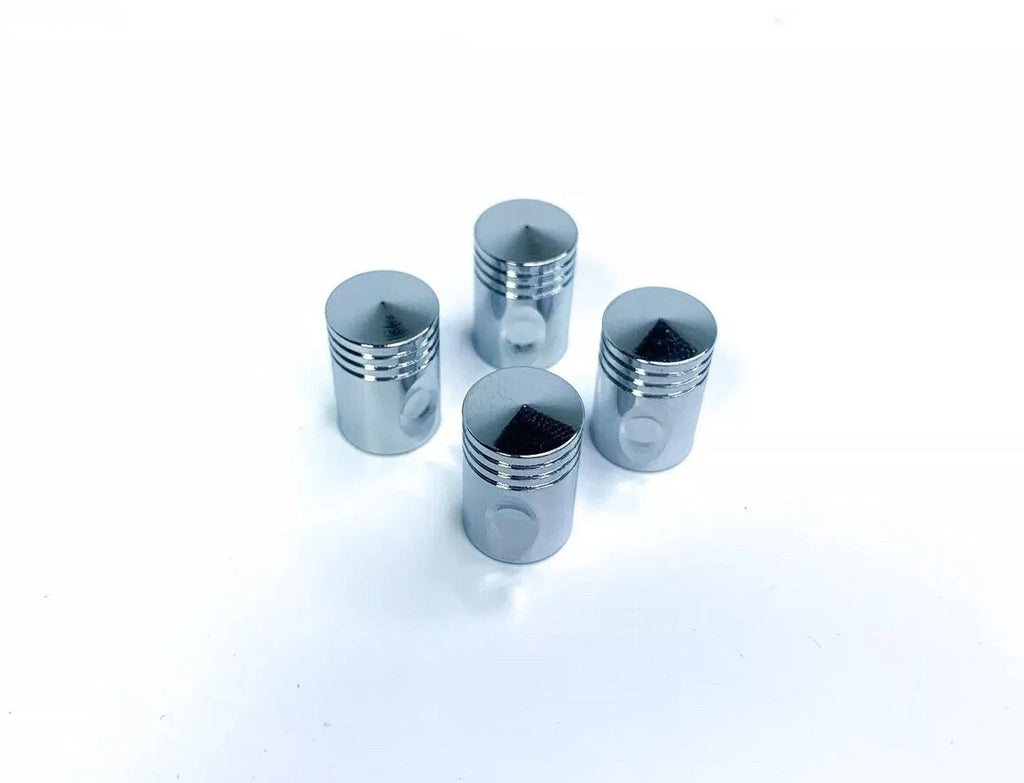 Valve Stem Air Caps Chrome Set of 4 for Tire Wheel (Universal) (—–—)