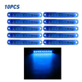 10X Blue Sealed 9 LED Side Marker Clearance Light for Trailer Truck (V)