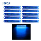 10X Blue Sealed 9 LED Side Marker Clearance Light for Trailer Truck (V)
