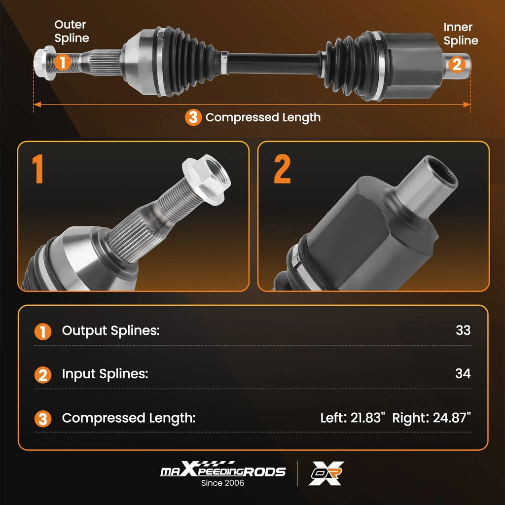 Front CV Axle Shaft Assembly Pair for Chevy Impala Buick Pontiac (1997–2007)